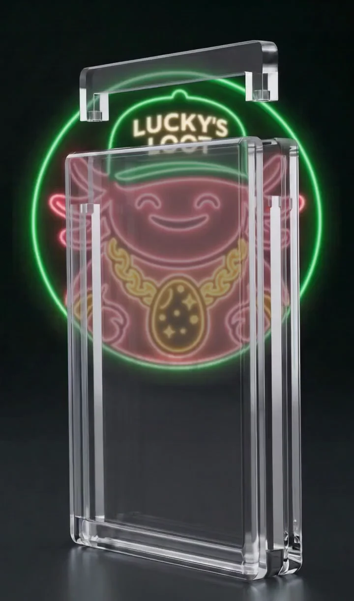 PSA Graded Guard Fit Acrylic Case shown in a rotating product preview